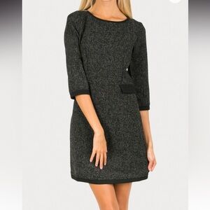 Molly Bracken Elegant Black Tweed Dress size S